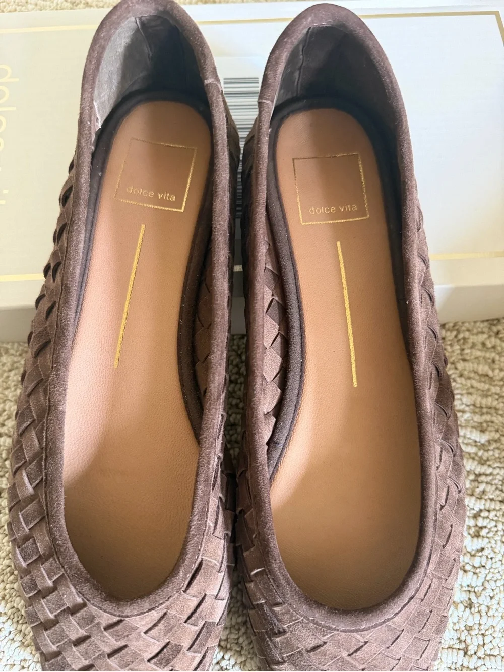 Brand new, of the spring season—Dolce Vita Brown Woven Slip-On Flats - Picture 3 of 6